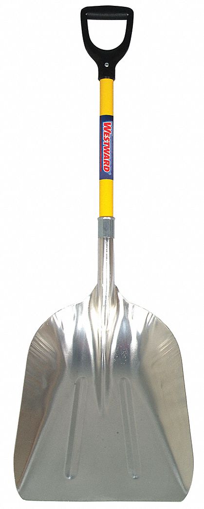 GRAIN SCOOP, ALUMINUM, #12 BLADE SIZE, 13½ IN BLADE W, 18½ IN BLADE L, 14 GAUGE
