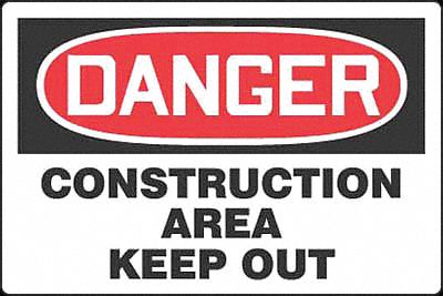 Danger Sign,24 x 36In,R and BK/WHT,ENG