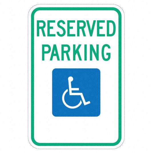 18 in x 12 in Nominal Sign Size, Aluminum, Handicap Parking Sign ...