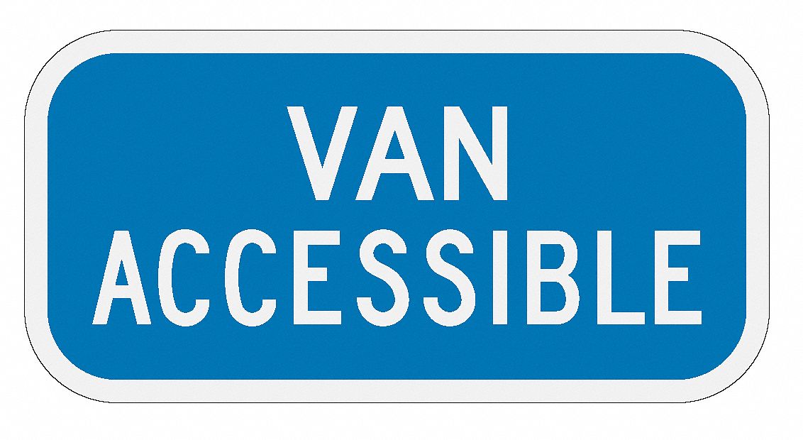 Handicap Parking Sign: 6 in x 12 in Nominal Sign Size, Aluminum, 0.063 in, R7-8B MUTCD, Engineer