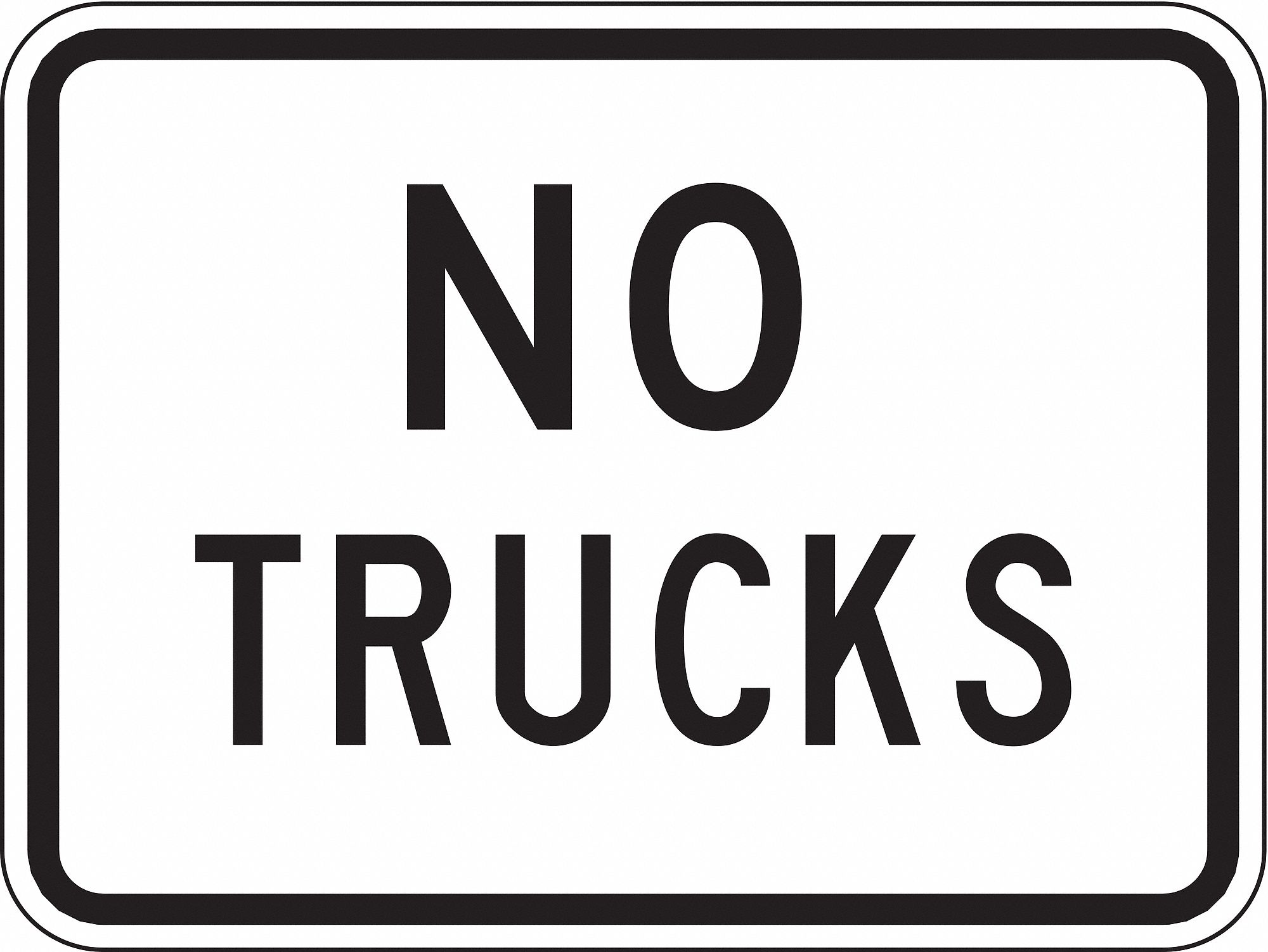 TRAFFIC SIGN, 18 IN X 24 IN NOMINAL SIGN SIZE, ALUMINUM, 0.080 IN, R5-2A MUTCD, NO TRUCKS
