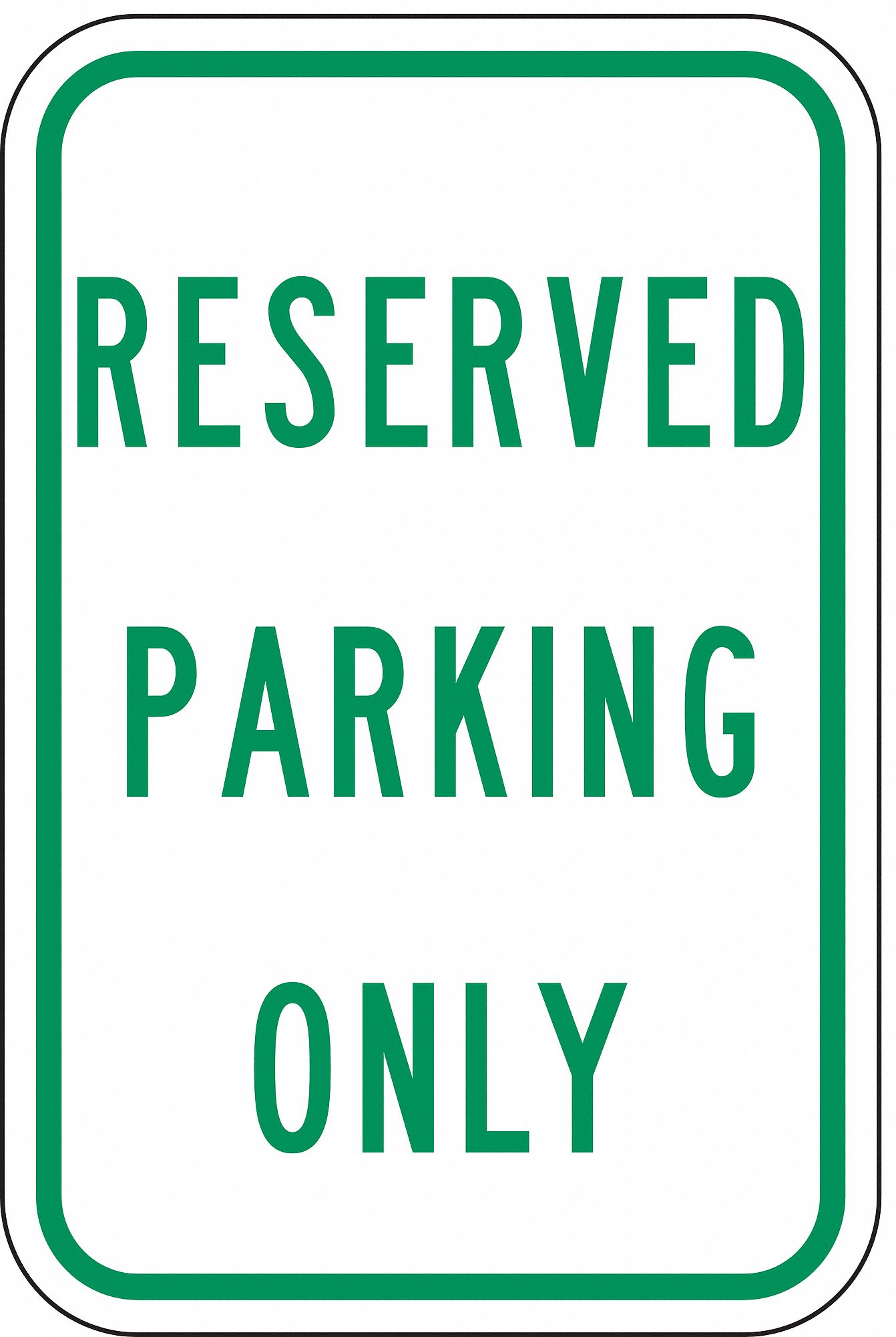 Parking Sign: 18 in x 12 in Nominal Sign Size, Aluminum, 0.063 in, ADA Compliant