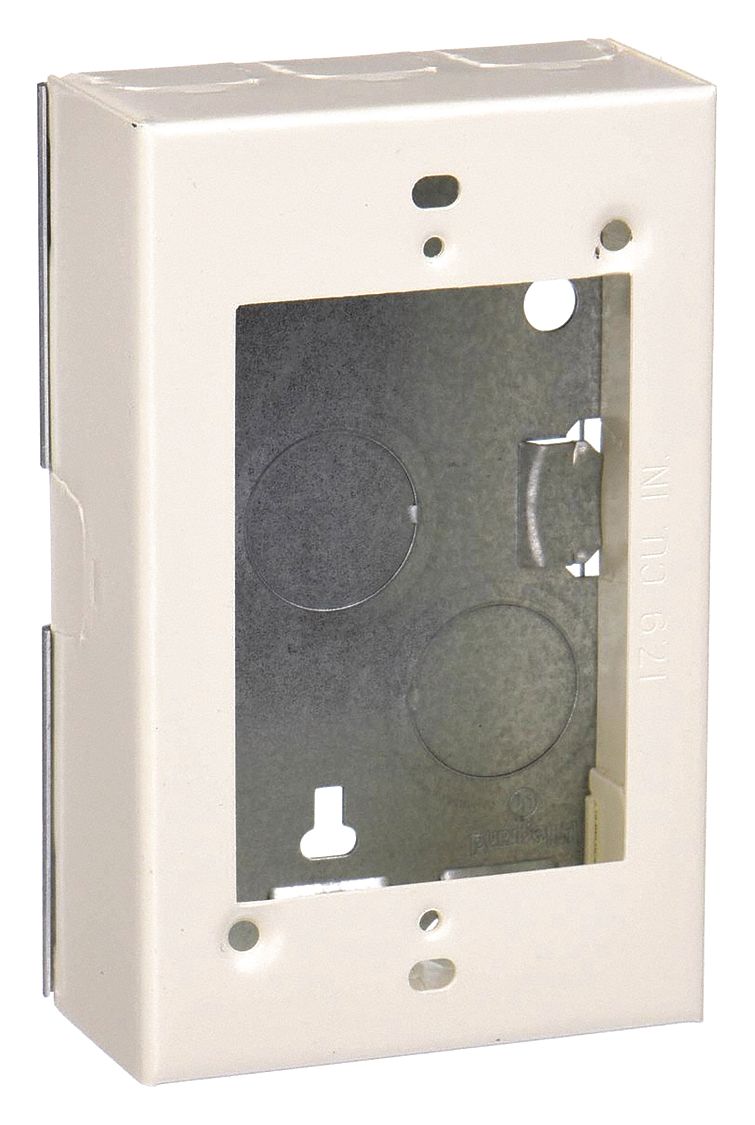 Shallow Device Box: 500/700, Steel, Ivory, 1 Gangs