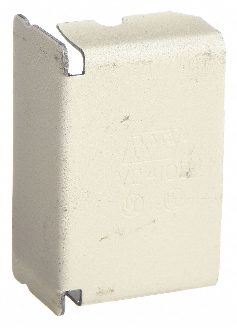 Blank End: 2400, 1 in Ht, 2 in Raceway Wd, Steel, Ivory