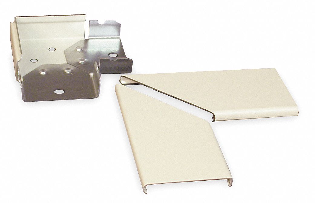 90 Degrees  Flat Elbow: 2400, 1 in Ht, 2 in Raceway Wd, Steel, Ivory