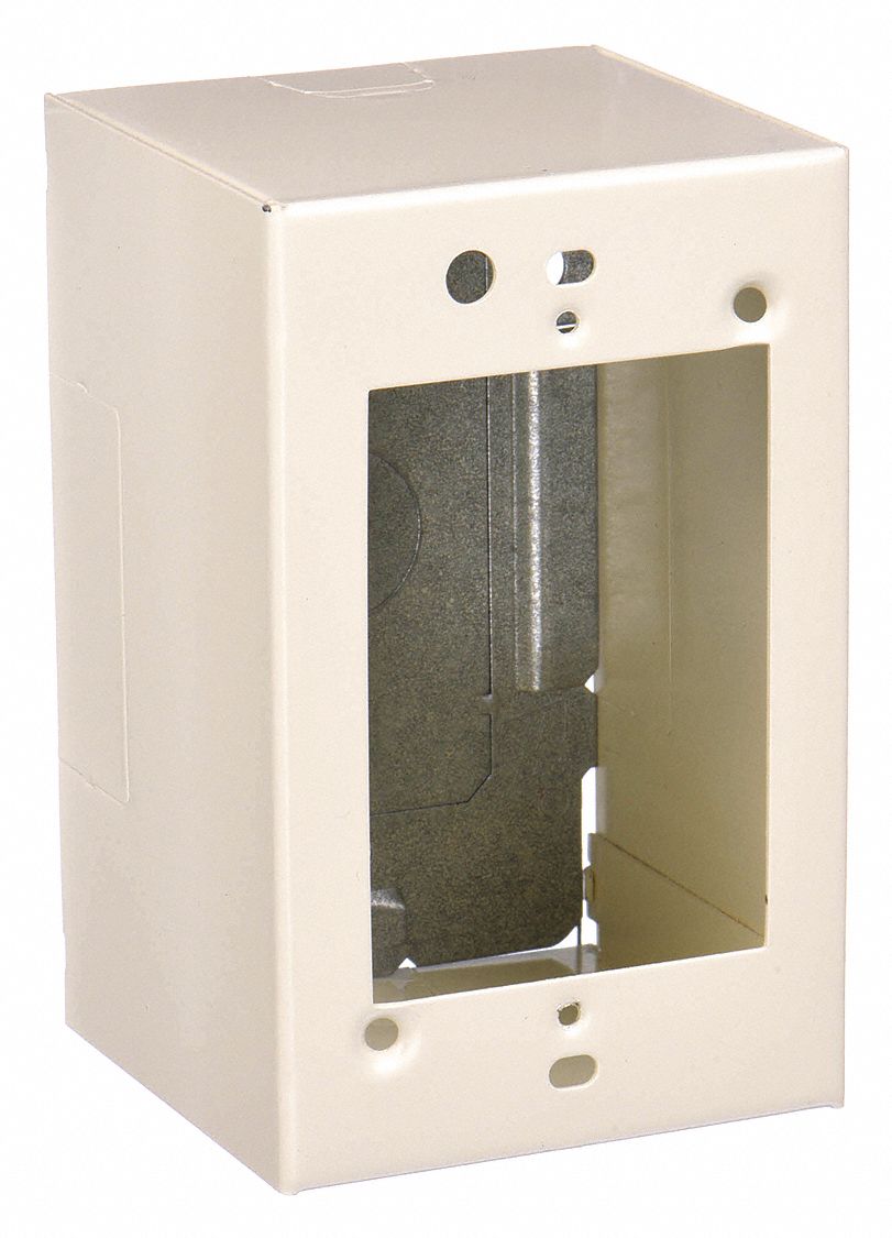 Extra Deep Device Box: 2400, Steel, Ivory, 1 Gangs