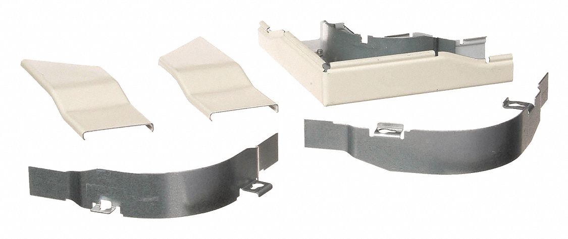 Full Capacity Flat Elbow: 2400D, 2 in Wd, 1 in Ht, Steel, Ivory