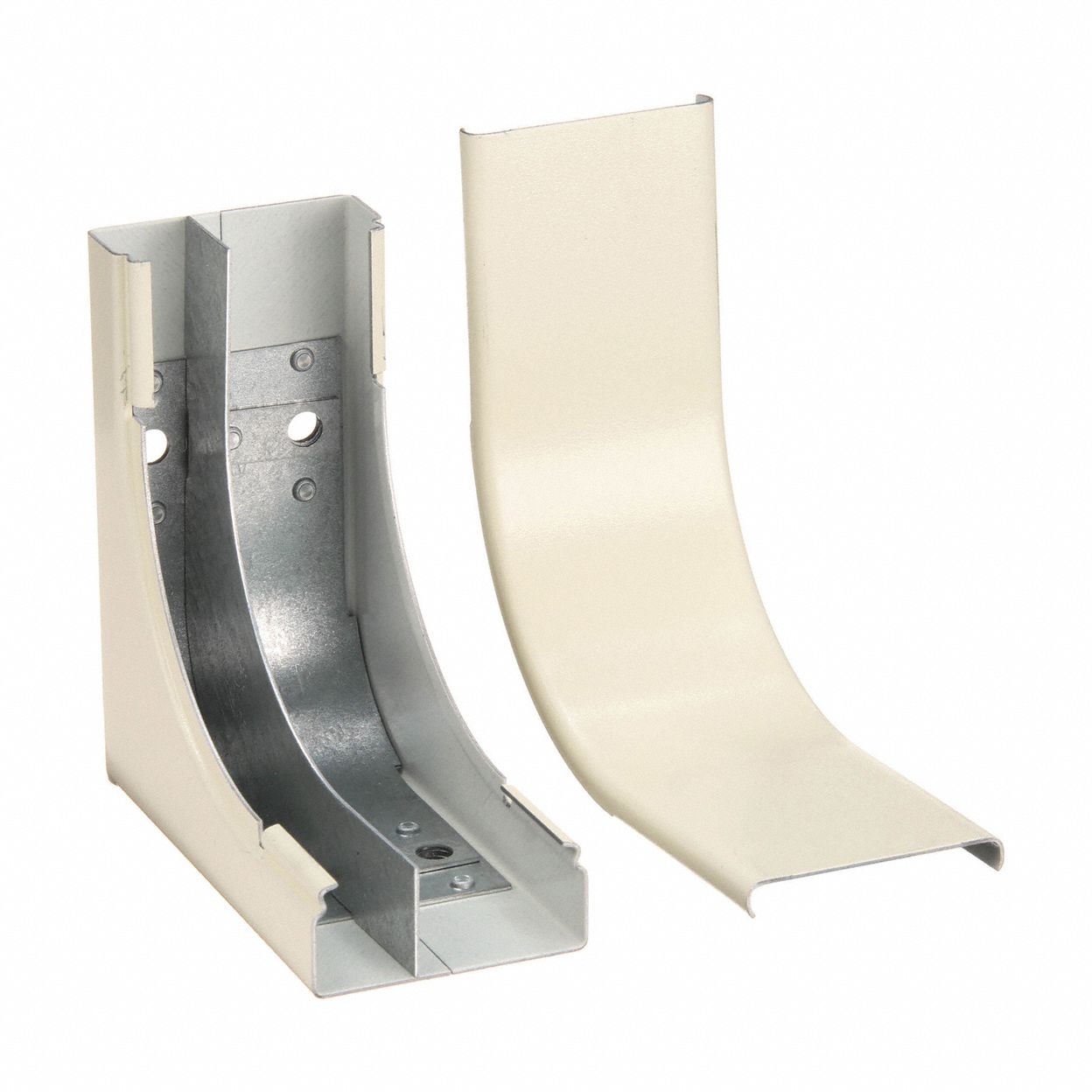 Full Capacity Internal Elbow: 2400D, 2 in Wd, 1 in Ht, Steel, Ivory