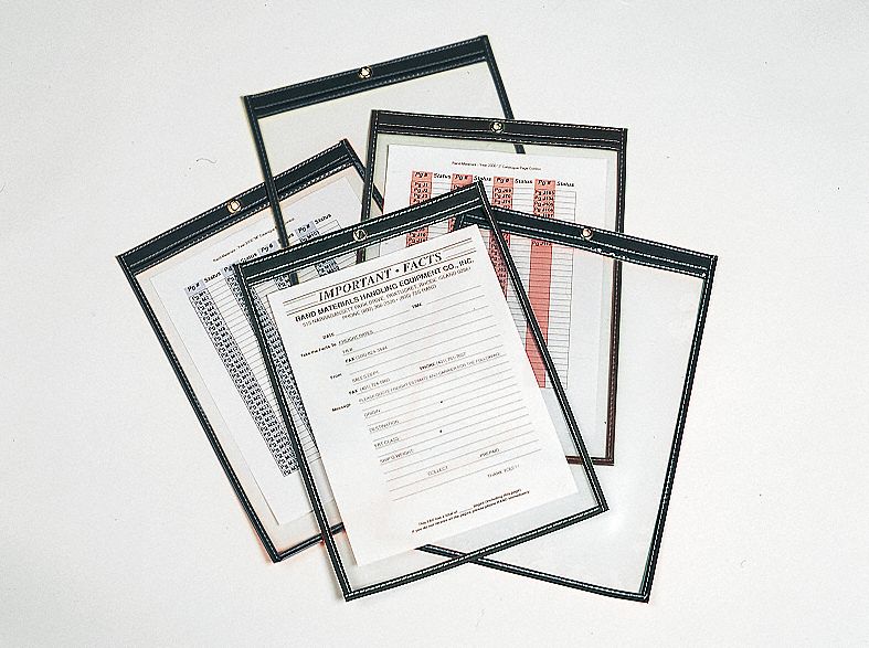 BAW PLASTICS, Vinyl, Hanging, Job Ticket Holder 3YYX9SEWN HDR 6X9