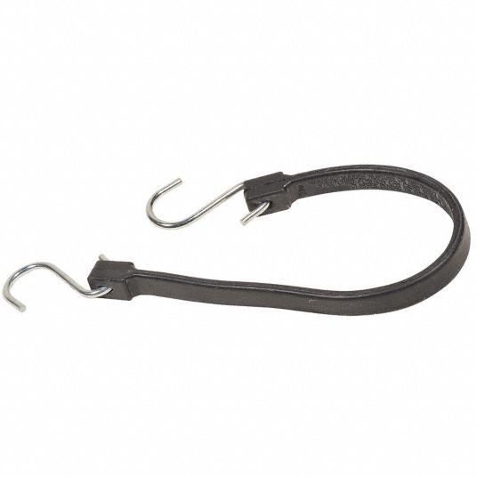 KEEPER Black EPDM Rubber Bungee Strap with S-Hooks, Bungee Length: 24 ...