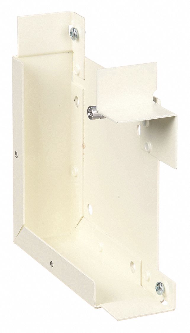 Flat Elbow: 4000, 1 3/4 in Ht, 4 3/4 in Raceway Wd, Steel, Ivory