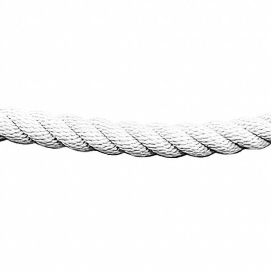 LAWRENCE METAL, White, 6 ft Overall Lg, Classic Barrier Rope - 3ZAF2 ...