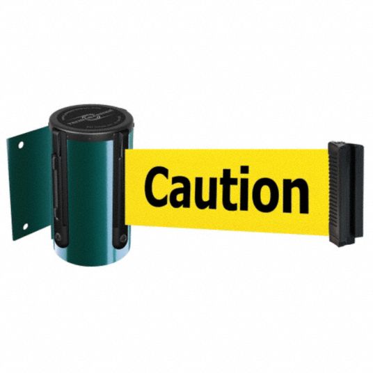 TENSABARRIER, 13 ft Belt Lg, Caution Messaging, Retractable Belt ...