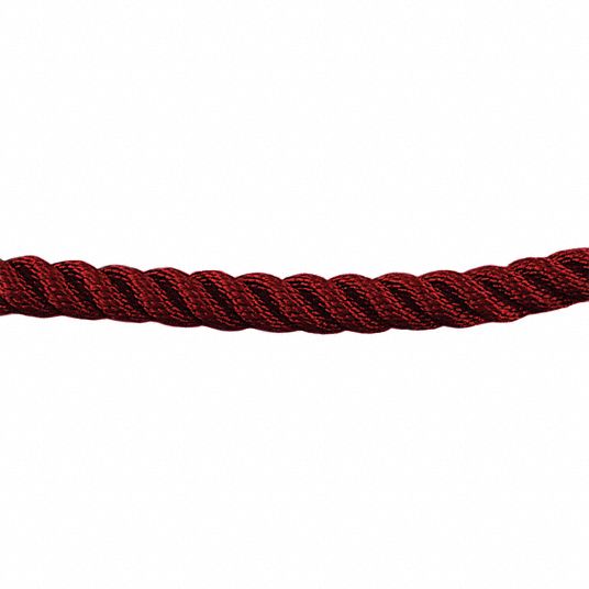 LAWRENCE METAL Twisted Classic Barrier Rope, Red Rope Color, Rope Ends ...