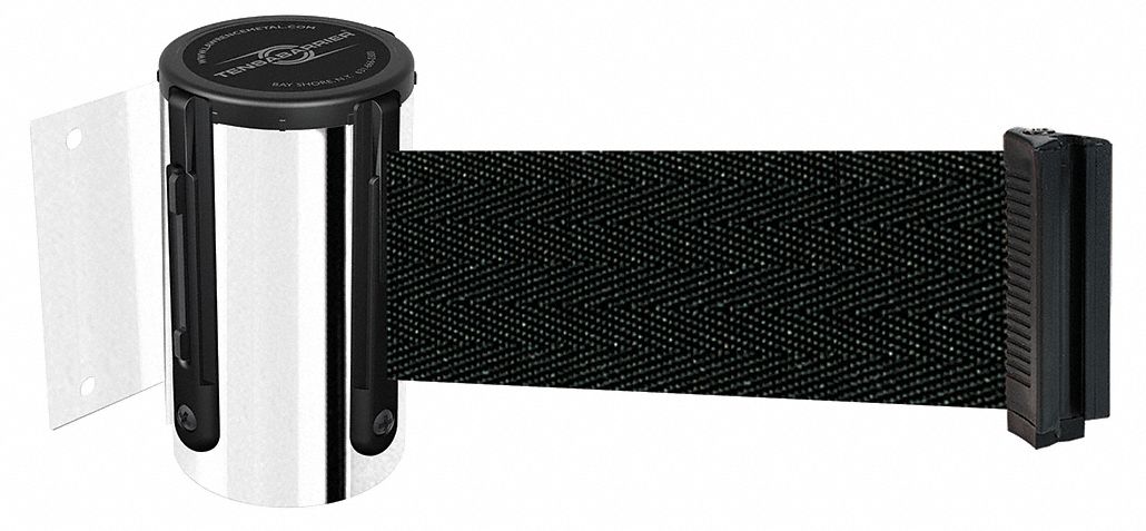 Belt Barrier,  Chrome, Belt Color Black