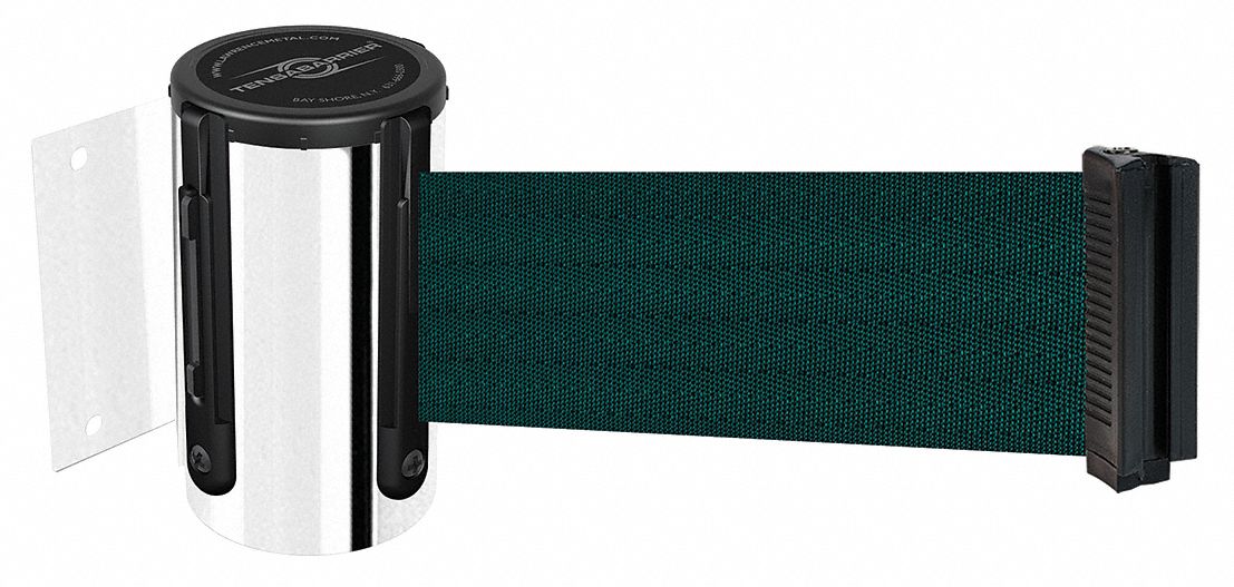 Belt Barrier,  Chrome, Belt Color Green