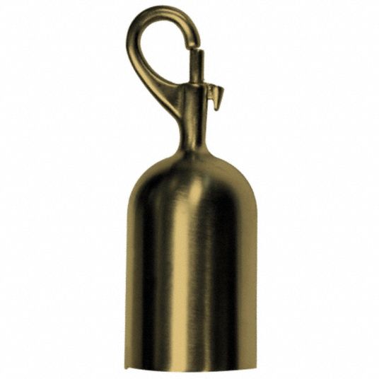 LAWRENCE METAL Classic Post Rope Snap End for Rope Barrier: 5 in Overall  Ht, Brass