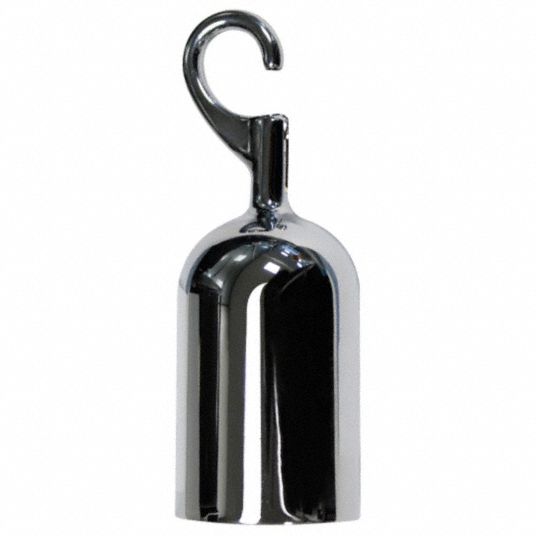 LAWRENCE METAL, 5 in Overall Ht, Chrome, Classic Post Rope Hook