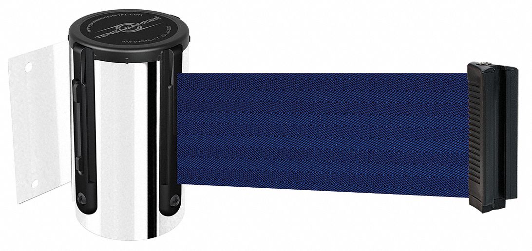 Belt Barrier,  Chrome, Belt Color Blue