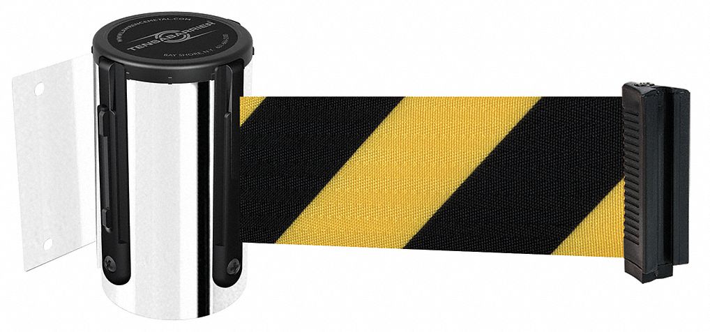 Belt Barrier,  Chrome, Belt Yellow/Black
