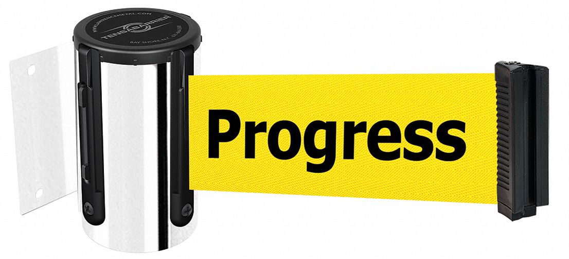 Belt Barrier,  Chrome, Belt Color Yellow