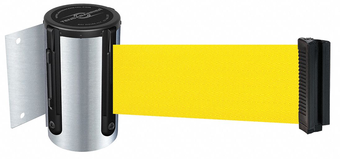 Belt Barrier,  Chrome, Belt Color Yellow
