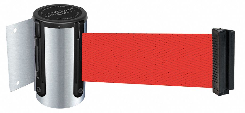 Belt Barrier,  Chrome, Belt Color Red