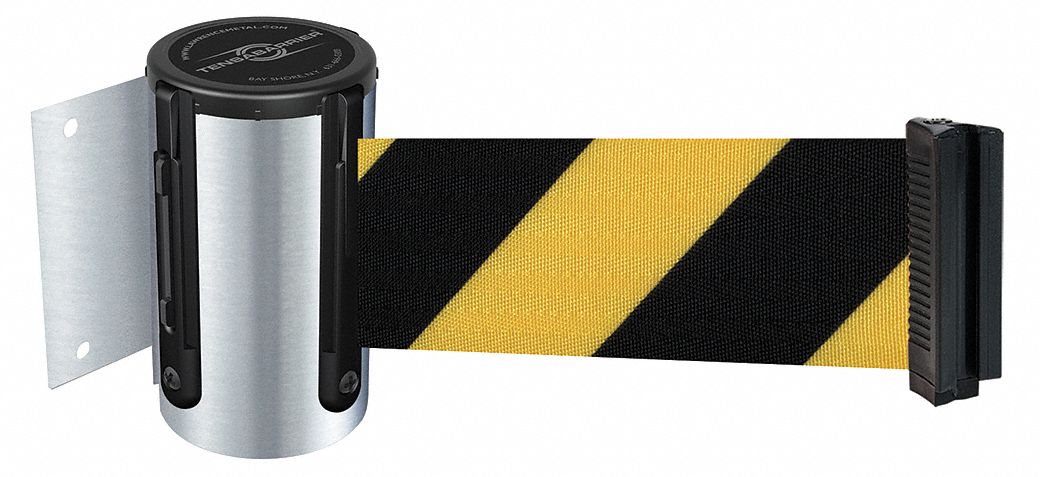 Belt Barrier,  Chrome, Belt Yellow/Black