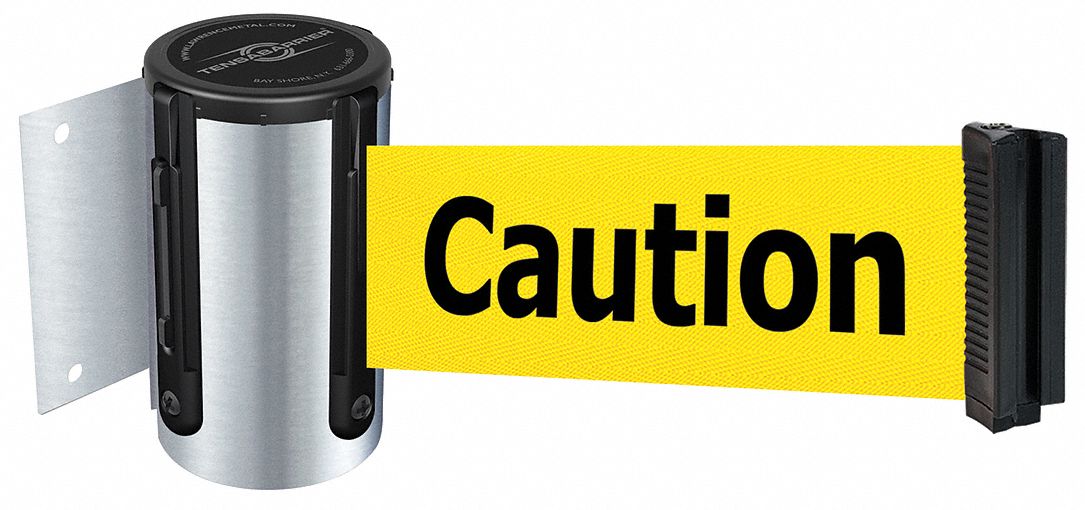 Belt Barrier,  Chrome, Belt Color Yellow