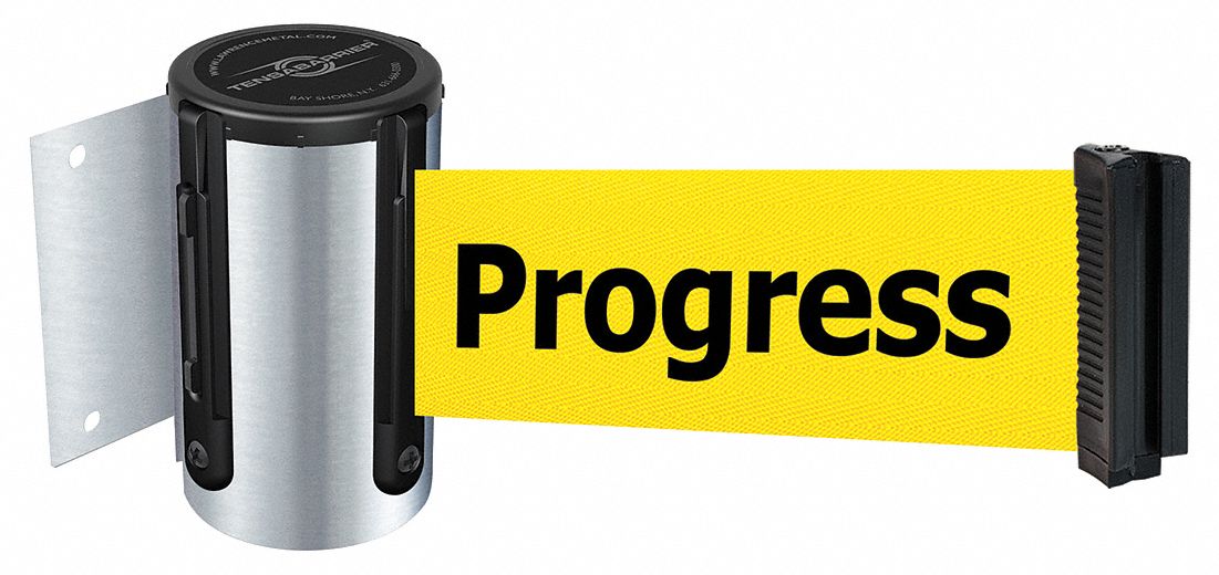 Belt Barrier,  Chrome, Belt Color Yellow