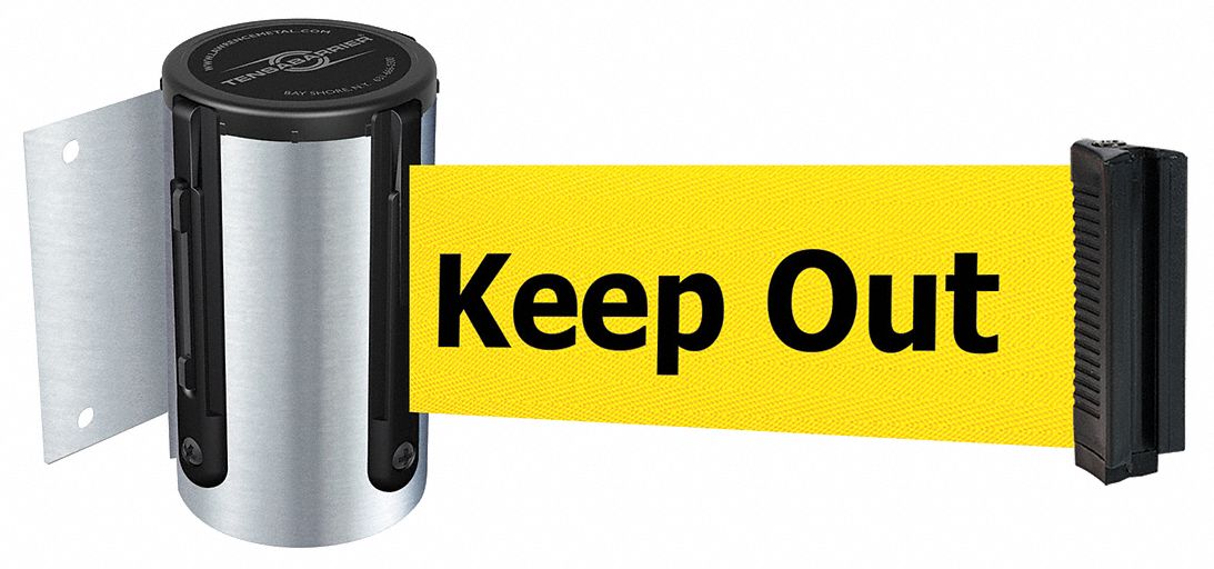 Belt Barrier,  Chrome, Belt Color Yellow