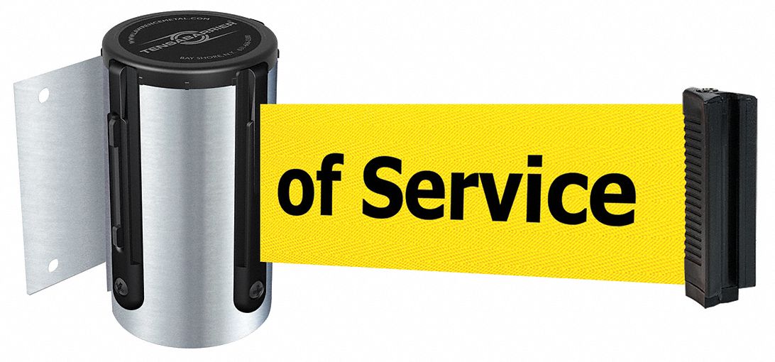 Belt Barrier,  Chrome, Belt Color Yellow