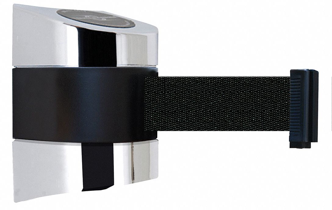 Belt Barrier,  Chrome, Belt Color Black