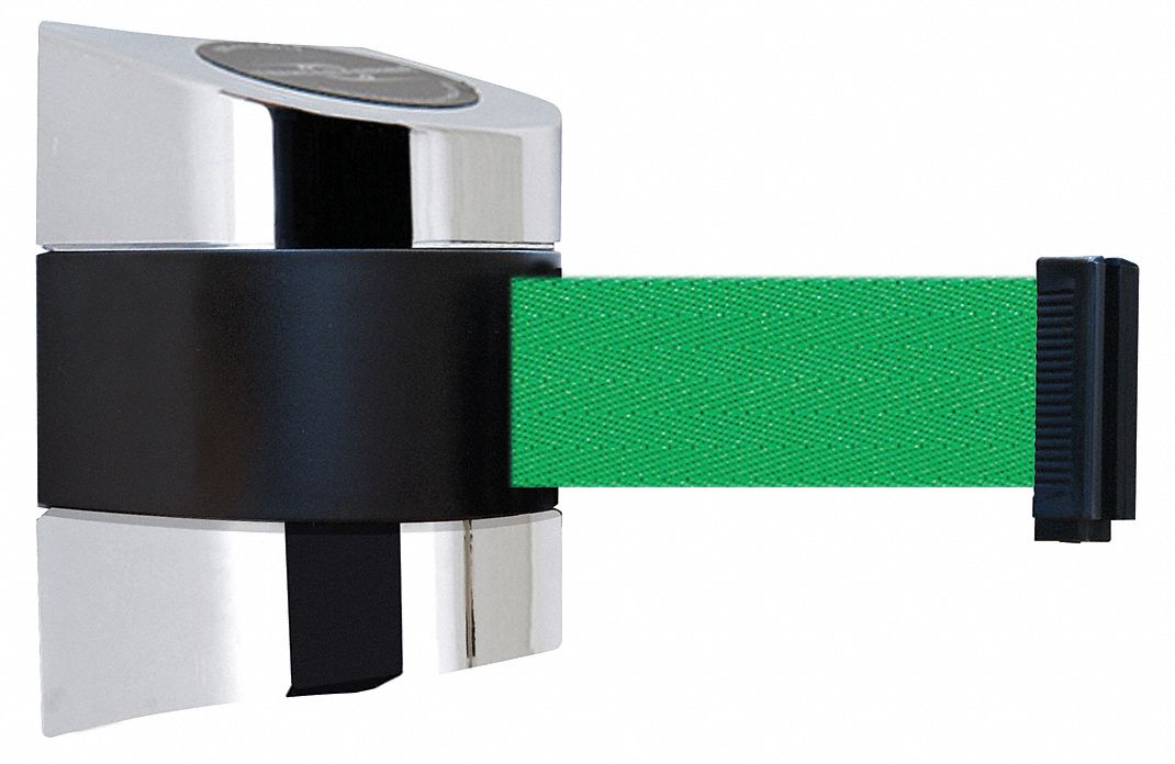 Belt Barrier,  Chrome, Belt Color Green