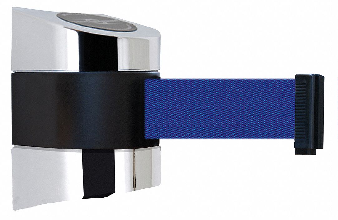 Belt Barrier,  Chrome, Belt Color Blue