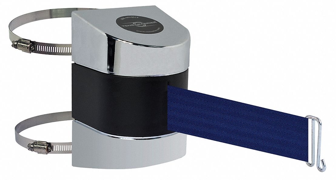 Belt Barrier,  Chrome, Belt Color Blue