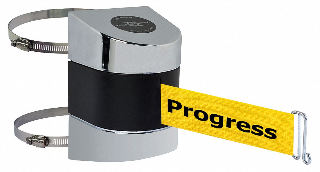 Belt Barrier,  Chrome, Belt Color Yellow