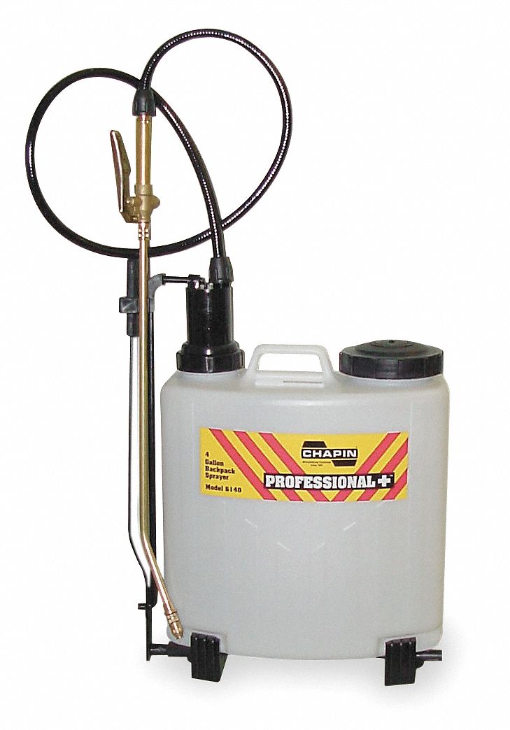 CHAPIN Backpack Sprayer, Polyethylene Tank Material, 4 gal., 90 psi Max ...