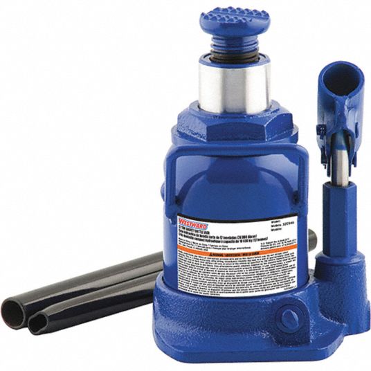 WESTWARD 51/4 in x 51/8 in LowProfile Side Pump Bottle Jack with 12