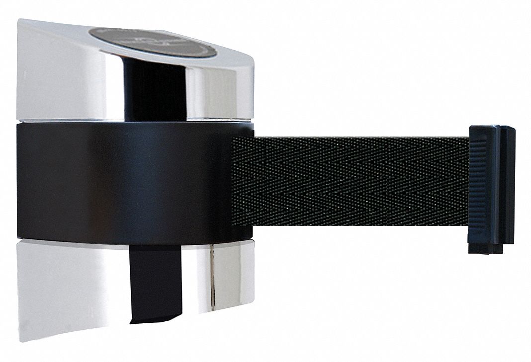 Belt Barrier,  Chrome, Belt Color Black