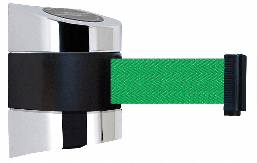 Belt Barrier,  Chrome, Belt Color Green