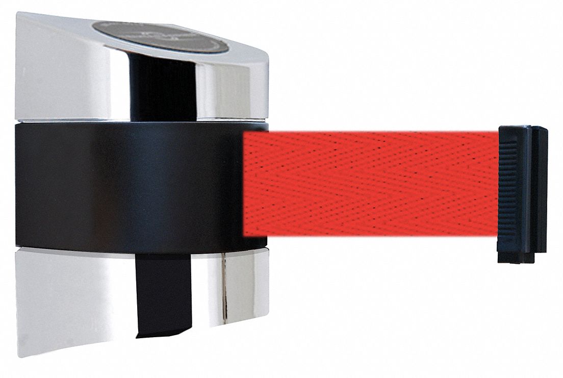 Belt Barrier,  Chrome, Belt Color Red