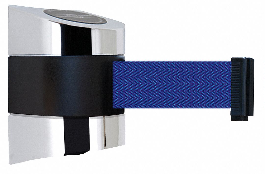 Belt Barrier,  Chrome, Belt Color Blue