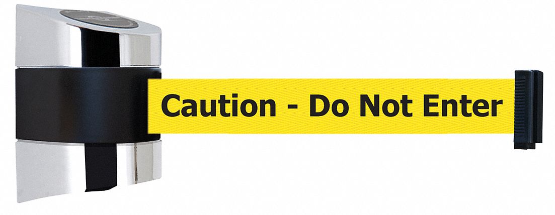 Belt Barrier,  Chrome, Belt Color Yellow