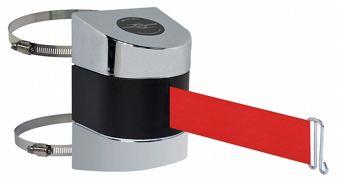 Belt Barrier,  Chrome, Belt Color Red