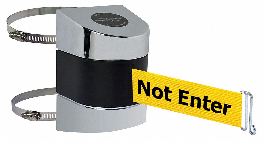 Belt Barrier,  Chrome, Belt Color Yellow