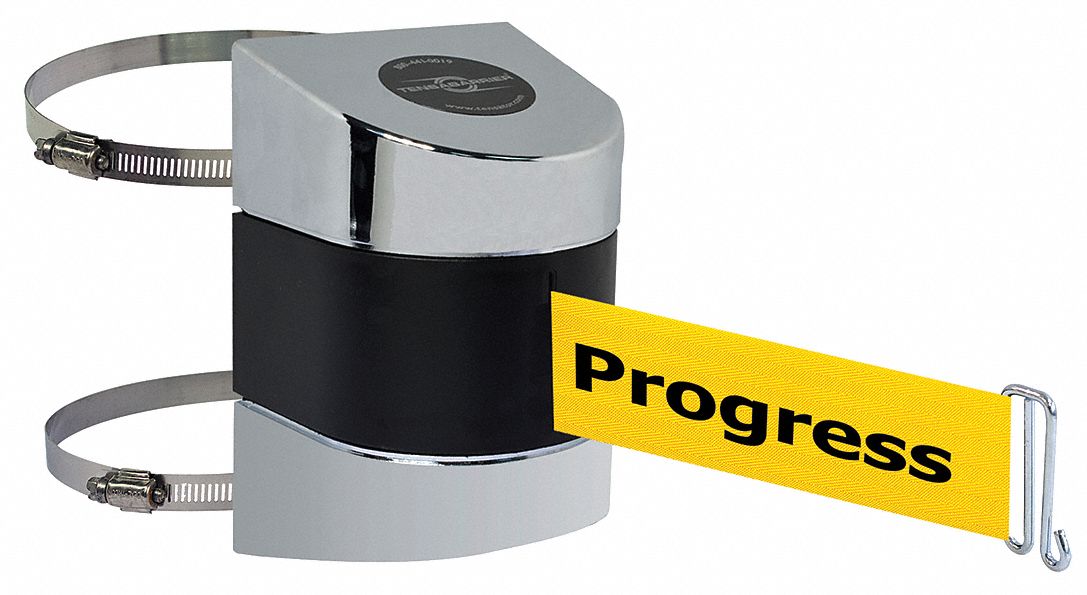 Belt Barrier,  Chrome, Belt Color Yellow