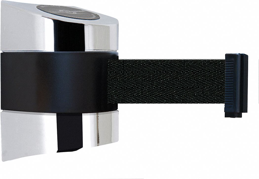 Belt Barrier,  Chrome, Belt Color Black