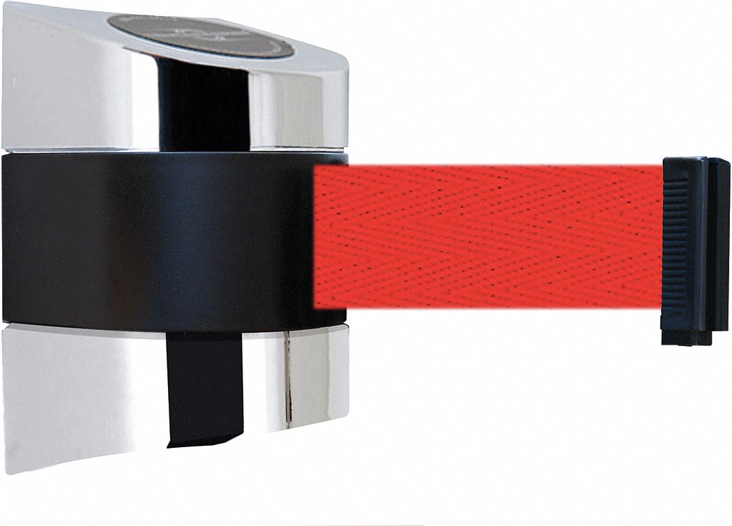 Belt Barrier,  Chrome, Belt Color Red
