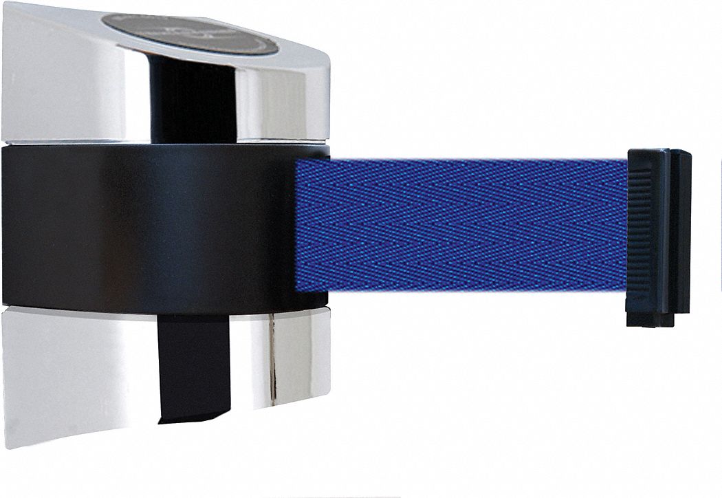 Belt Barrier,  Chrome, Belt Color Blue